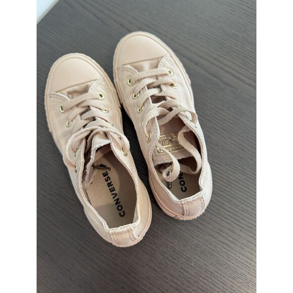 Converse Chuck Taylor All Star Low Pink Rose Gold Accents Girls Size 1 Shoes - Picture 5 of 6